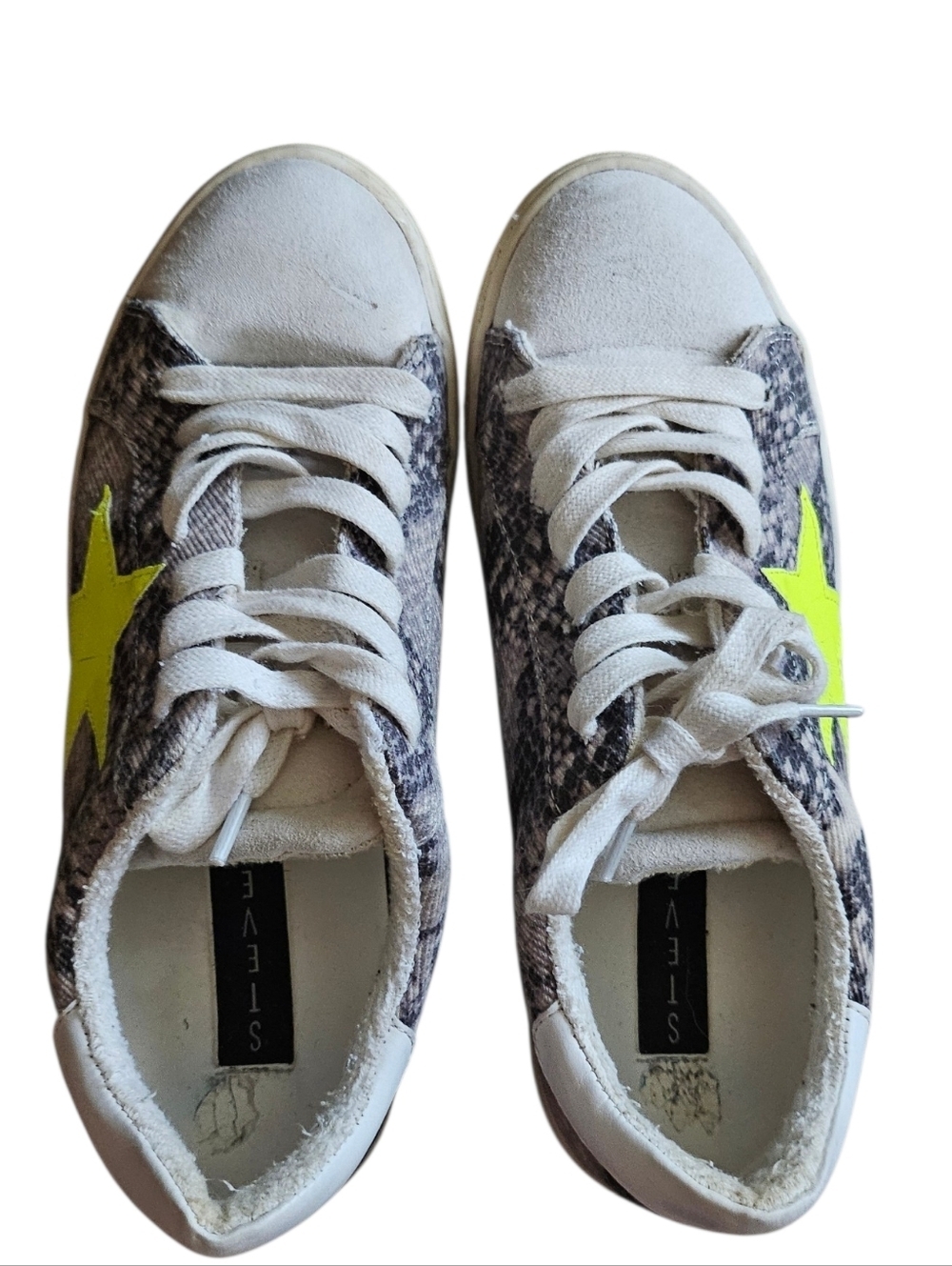 Steve Madden Reeves Python Snake Neon Star Sneakers - Picture 6 of 11